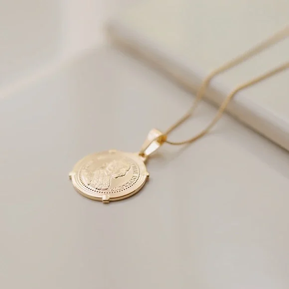 Gold Medallion Necklace - Picture 6 of 8